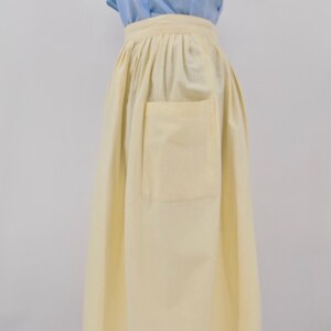 Vintage 80s Does 50s Butter Yellow Full Skirt with Pockets image 5