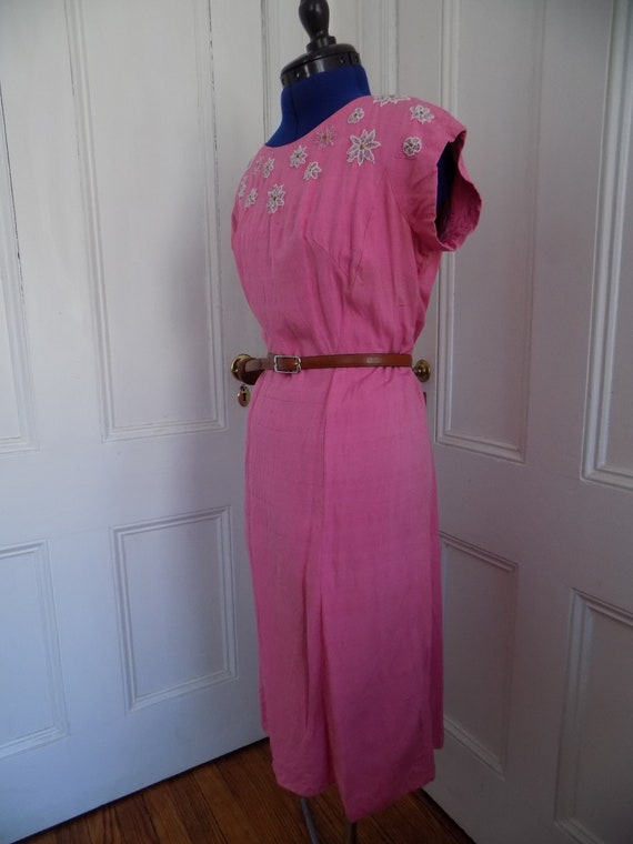 1950s/1960s Amin Beder Originals Pink Beaded Dress - image 6