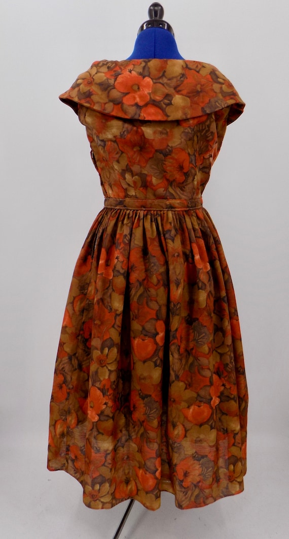 Vintage 1950s Handmade Autumn Splendor Rust Red F… - image 9