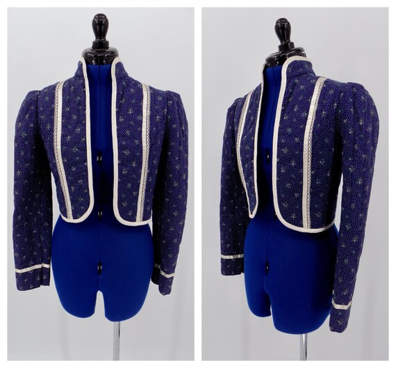 Vintage 1970s Gunne Sax Blue Boho Hippie Jacket