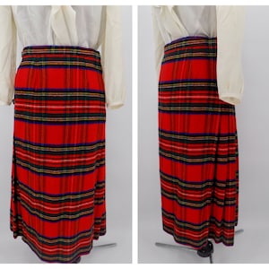 Vintage Rally-Klad Scottish Wool Plaid Kilt Skirt