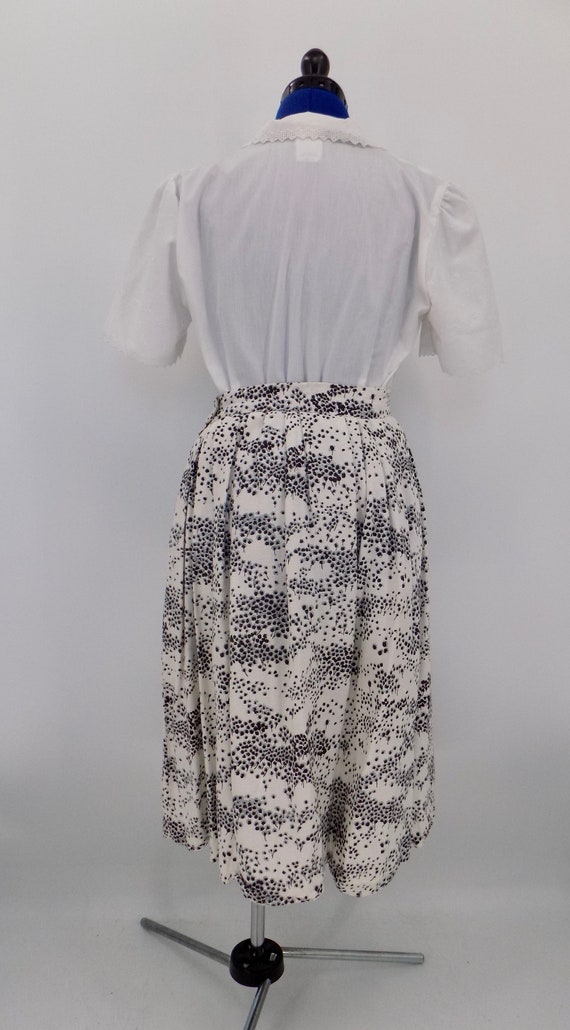 Vintage 1950s White Floral Full Pleated Skirt - image 8