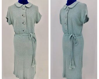 Light Blue 1960s Young Viewpoint Fashion Knit Dress