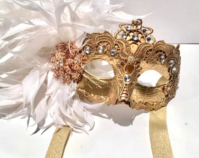 Gold Halloween Masks- Venetian Mask- Masquerade