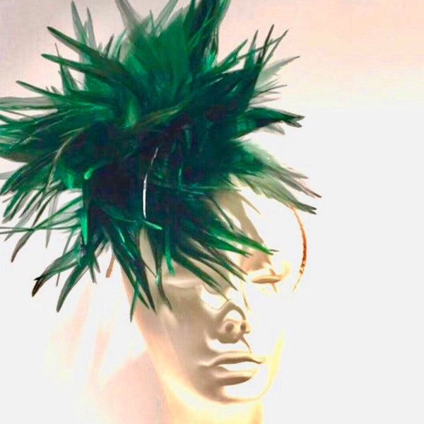 Green Fascinators- Feather Fascinator- Wedding- tea party