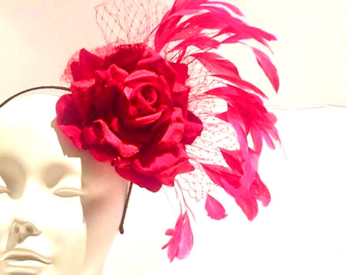 Red Fascinators -Mad Hatter -Tea Party
