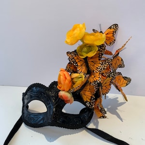 Masquerade Masks- Butterfly Costume- Orange Monarch
