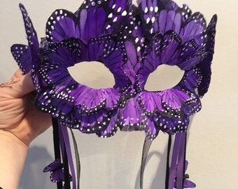 Purple Masquerade Mask- Butterfly Costume- Surreal Party