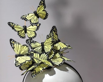 Butterfly Fascinator- Yellow Hat - Derby