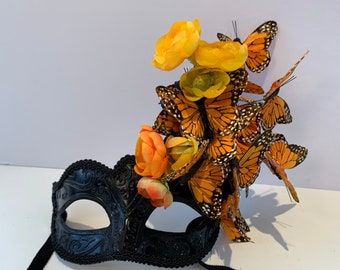 Masquerade Masks- Butterfly Costume- Orange Monarch