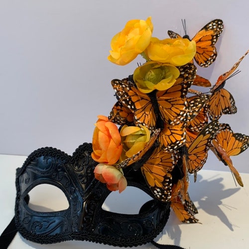 Masquerade store Masks- Butterfly Costume- Orange Monarch