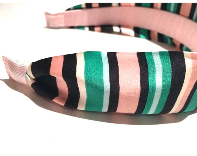 Pink Green headband- Women hair accessory