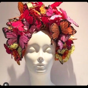 Butterfly Headpiece- Pink Fascinator- Derby