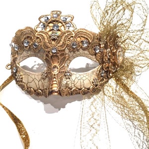 Gold Masquarade Mask - Mardi Gras  Halloween