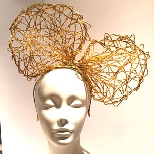 Gold Bow fascinator- Large bow headband