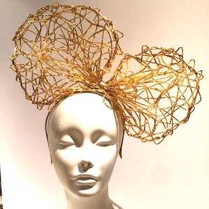 Gold Bow fascinator Headband- Large bow headband