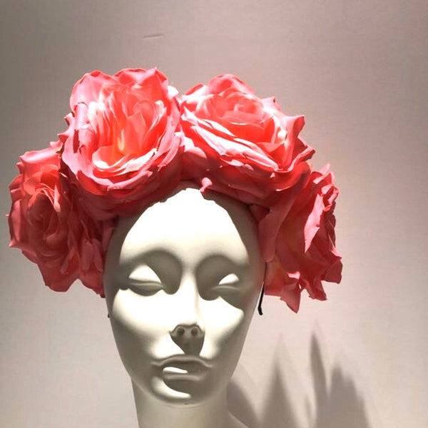 Rose pink headband- Floral headpieces