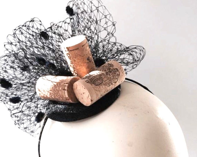 Wine cork Headband-  Whimsical Fascinator