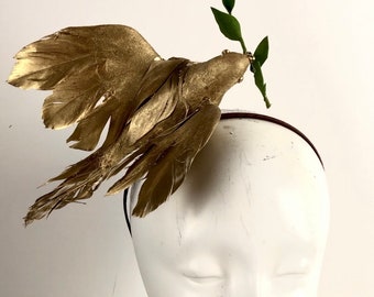 Gold Dove with olive branch accessory- Headband- Peace