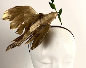 Gold Dove with olive branch accessory- Headband- Peace