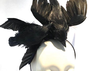 Black Fascinator- Bird Costume - Crow- Garden of Time