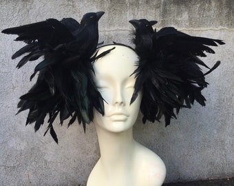 Moira Costume- Crow Headband- Bird Fascinator