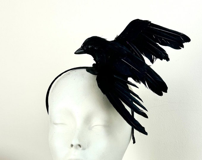 Black Crow Fascinator - costume - Goth