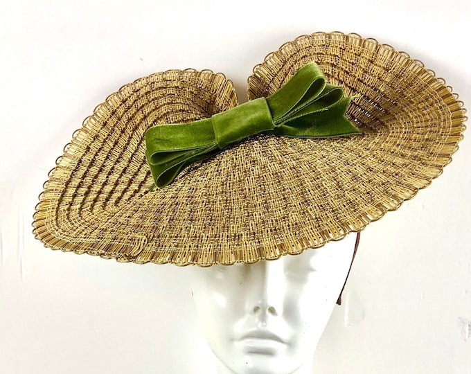 Natural straw Fascinators -Derby- Tea party- Wedding- Vintage