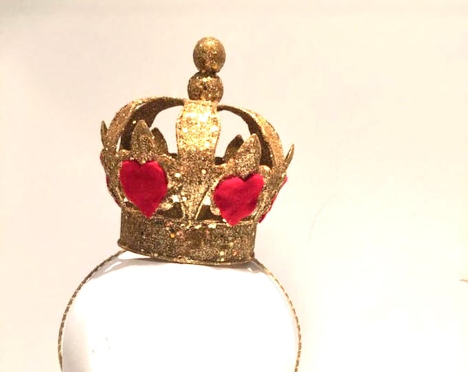 Queen Crown- Gold Crown- Birthday Hat -Queen of Hearts