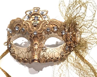 Gold Masquarade Mask - Mardi Gras  Halloween