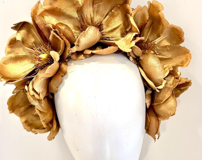 Gold Fascinator- Magnolia Kentucky Derby Headband