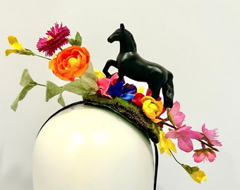 Horse Fascinator- Derby Day hat- Polo Match