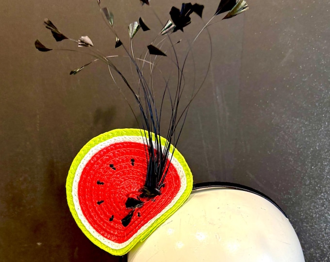 Watermelon headband- Red fascinator- Fun headpiece