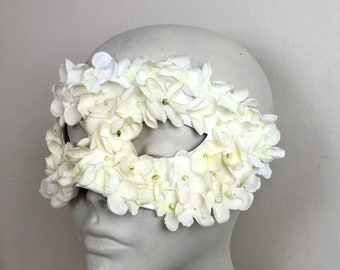 Máscara de mascarada de flores - Máscara de pétalos de hidreanea