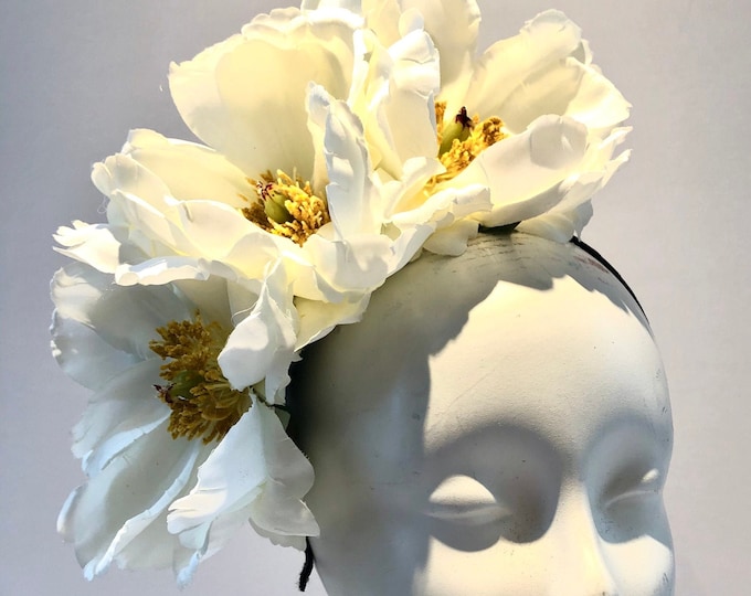 Ivory Fascinator- Magnolia- Kentucky Derby - Flower Headband