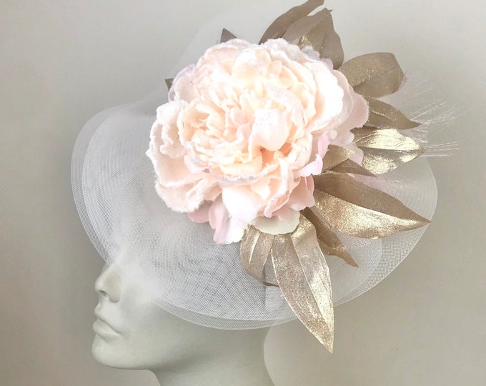 Sale- Blush Pink Fascinators -Derby -Crystal headband
