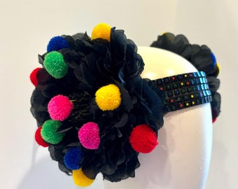 Pom pom Headpiece - Music fest headband