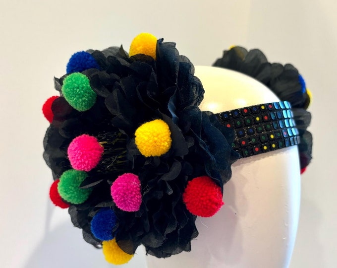 Pom pom Headpiece - Music fest headband