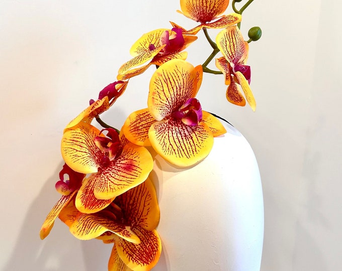 Orange pink fascinator- orchid flower headband- Derby