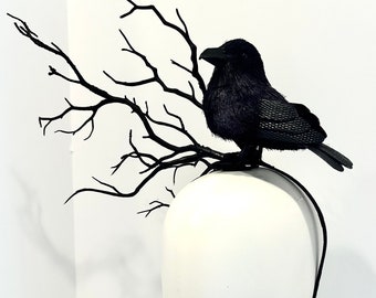 Black Crow Headband- Halloween costume- Vegan