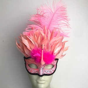 Flamingo mask- Mardi Gras mask- Masquerade