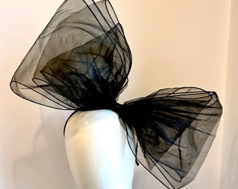 Large Bow Fascinators -Derby- Black Bow Headband- Fashion