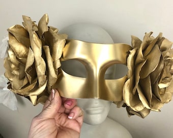 Gold flower Masquerade Mask- Masquerade ball- Costume ball