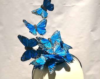 Butterfly Fascinator- Blue Hat -Tea party