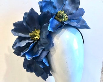 Navy Fascinator for women- Derby headpiece- Tea party- Easter