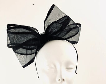 Bow Fascinators -large Black Bow Headband