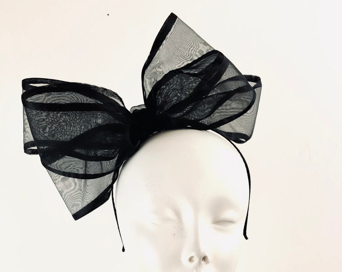 Bow Fascinators -large Black Bow Headband