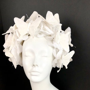 Butterfly Headband- Diner en blanc- Fascinator- White headpiece