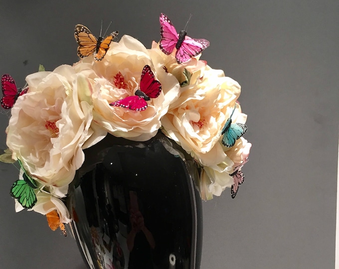 Flower headBand- Butterfly Headdress- Festival wear