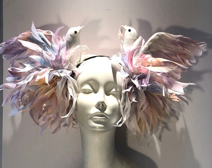Pastel Fascinator- Bird headpiece-Derby- Music Fest- Mad Hatter